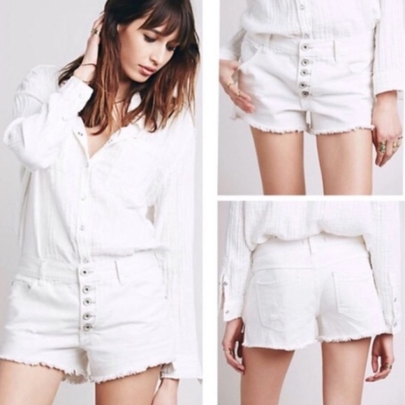 Free People Runaway Slouch Cut Off Denim Shorts Size 25 - Picture 10 of 10